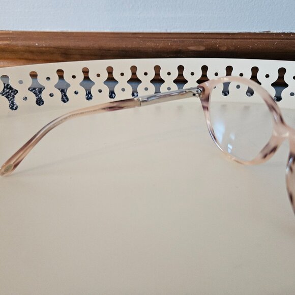 Tiffany & Co. Glasses Frames, Mauve/Brown Tortoise, Textured Silver Metal on Arm - Picture 5 of 8